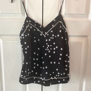 INC International Concepts Black and White Star Pajama Top